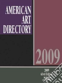 American Art Directory 2009 libro in lingua di Fanning Eileen (EDT)