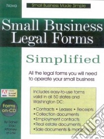 Small Business Legal Forms Simplified libro in lingua di Sitarz Daniel