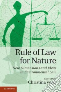 Rule of Law for Nature libro in lingua di Voigt Christina (EDT)