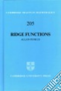 Ridge Functions libro in lingua di Pinkus Allan