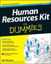Human Resources Kit For Dummies libro in lingua di Messmer Max
