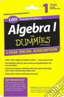 1,001 Algebra 1 Practice Problems for Dummines libro in lingua di John Wiley & Sons (COR)