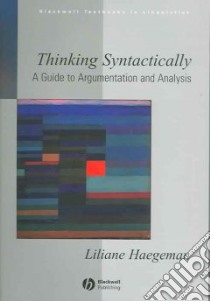 Thinking Syntactically libro in lingua di Liliane Haegeman