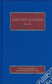 Content Analysis libro in lingua di Franzosi Roberto (EDT)