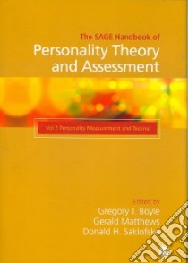 The Sage Handbook of Personality Theory and Assessment libro in lingua di Boyle Gregory J. (EDT), Matthews Gerald (EDT), Saklofske Donald H. (EDT)