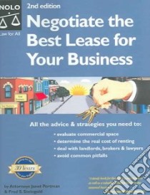 Negotiate The Best Lease For Your Business libro in lingua di Portman Janet, Steingold Fred S.
