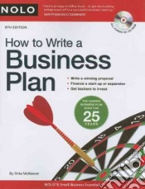 How To Write A Business Plan libro in lingua di McKeever Mike P.