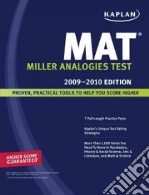 Kaplan MAT Miller Analogies Test 2009-2010 libro in lingua di Kaplan