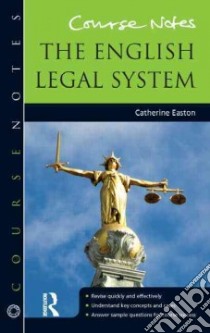 English Legal System libro in lingua di Catherine Easton