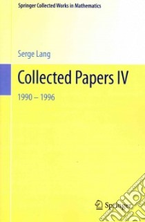 Collected Papers IV libro in lingua di Lang Serge
