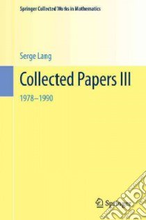 Collected Papers III libro in lingua di Lang Serge