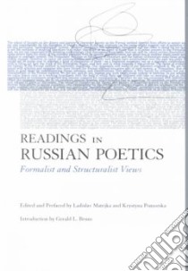 Readings in Russian Poetics libro in lingua di Matejka Ladislav (EDT), Pomorska Krystyna (EDT)