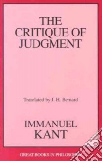 The Critique of Judgment libro in lingua di Kant Immanuel, Bernard J. H. (TRN)