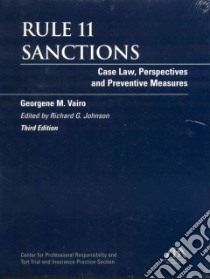 Rule 11 Sanctions libro in lingua di Vairo Georgene M., Johnson Rick