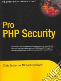 Pro Php Security libro in lingua di Snyder Chris, Southwell Michael