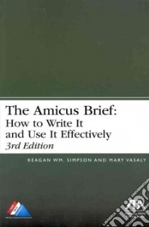 The Amicus Brief libro in lingua di Simpson Regan William, Vasaly Mary