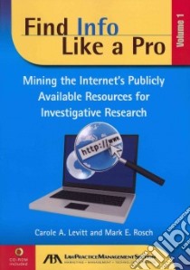 Find Info Like a Pro libro in lingua di Levitt Carole A., Rosch Mark E.