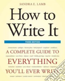 How to Write It libro in lingua di Lamb Sandra E.