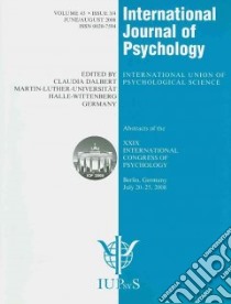 XXIX International Congress of Psychology libro in lingua di Dalbert Claudia (EDT), Ritchie Pierre L. J. (EDT), Bullock Merry (EDT)