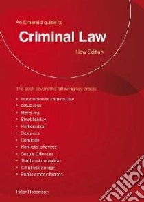 Criminal Law libro in lingua di Peter Robertson