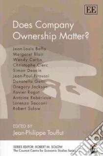 Does Company Ownership Matter? libro in lingua di Touffut Jean-Philippe (EDT)