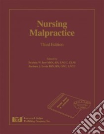 Nursing Malpractice libro in lingua di Iyer Patricia W. (EDT), Levin Barbara J. (EDT), Agosto Monica (CON), Aiken Tonia Dandry (CON), Applebaum Stephen (CON)