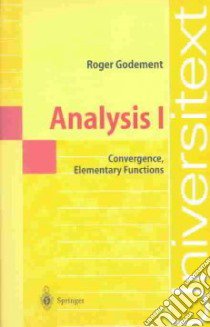Analysis I libro in lingua di Godement Roger, Spain Philip (TRN)