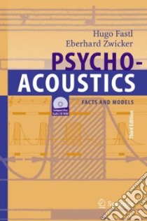 Psychoacoustics libro in lingua di Fastl Hugo, Zwicker Eberhard