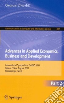 Advances in Applied Economics, Business and Development libro in lingua di Zhou Qingyuan (EDT)