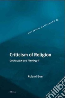 Criticism of Religion libro in lingua di Boer Roland