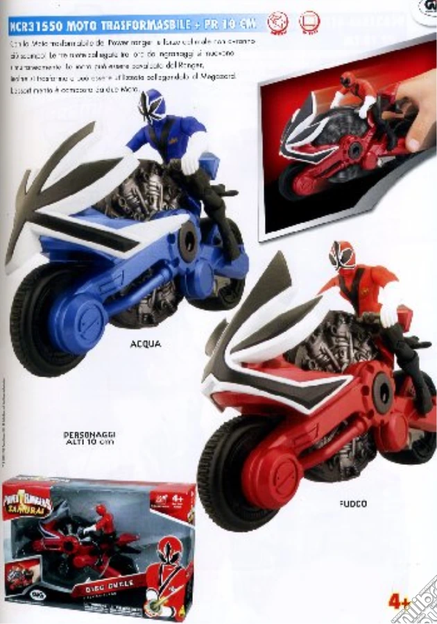 Power Rangers Samurai Moto Trasformabile Con Personaggio 10 Cm