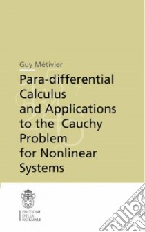 Para-differential calculus and applications to the Cauchy problem for nonlinear systems libro di Metivier Guy