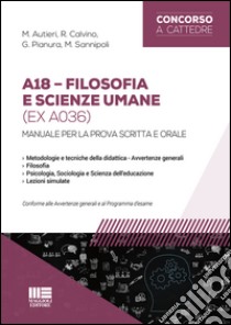 A18 filosofia e scienze umane (ex A036) libro