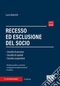 Recesso ed esclusione del socio libro di Giannini Luca