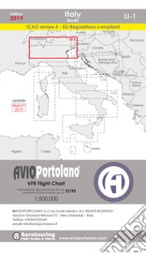 Avioportolano. VFR flight chart LI 1 Italy north. ICAO annex 4 - EU-Regulations compliant. Ediz. italiana e inglese libro di Medici Guido