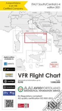 Avioportolano. VFR flight chart LI 4 Italy south-central. Ediz. bilingue libro di Medici Guido