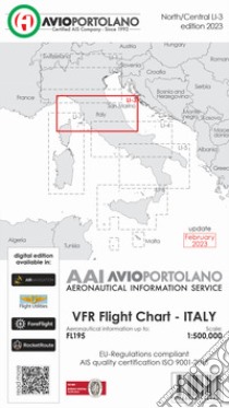 Avioportolano. VFR flight chart LI 3 Italy north-central. ICAO annex 4-EU-Regulations compliant. Nuova ediz. libro di Medici Guido